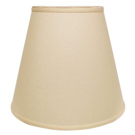 Maykoosh Global Glam Extra Deep Empire Hardback Lampshade with Washer Fitter, Beige Color Fabric Lampshade for Table Lamps, Natural Linen, 9" Top x 16" Bottom x 14" Height