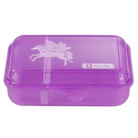 Step by Step Fantasy Pegasus Purple Lunch Box with Divider and Click Lock Dishwasher Safe BPA Free School Nursery Girls 0.9 Litre