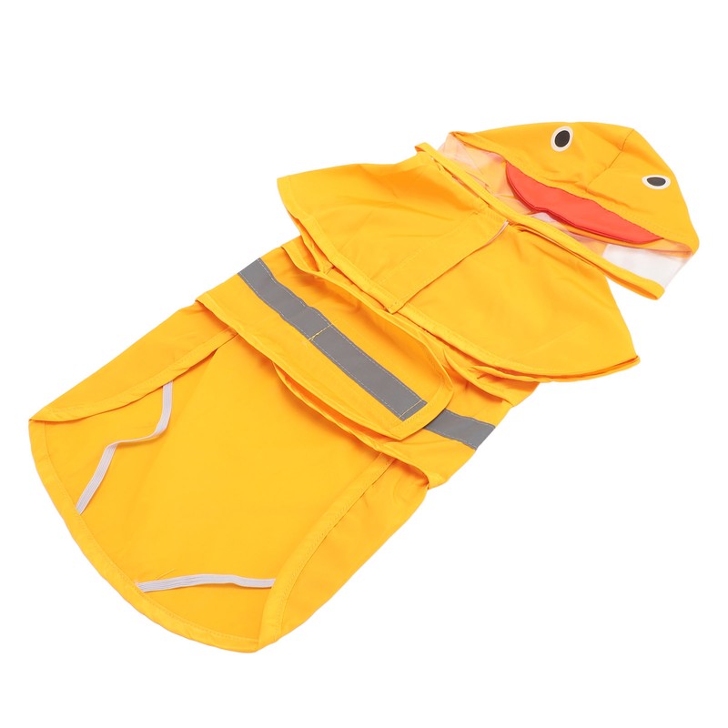 Dog Raincoat Waterproof Transparent PVC Brim Adjustable Hooded Dog Rain
