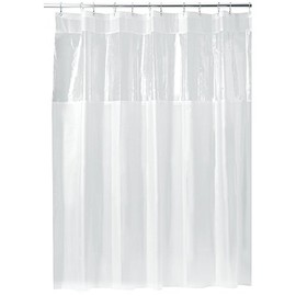 iDesign EVA Plastic Stall Shower Liner for Master, Guest, Kid's Bathroom, 54" x 78" - Clear