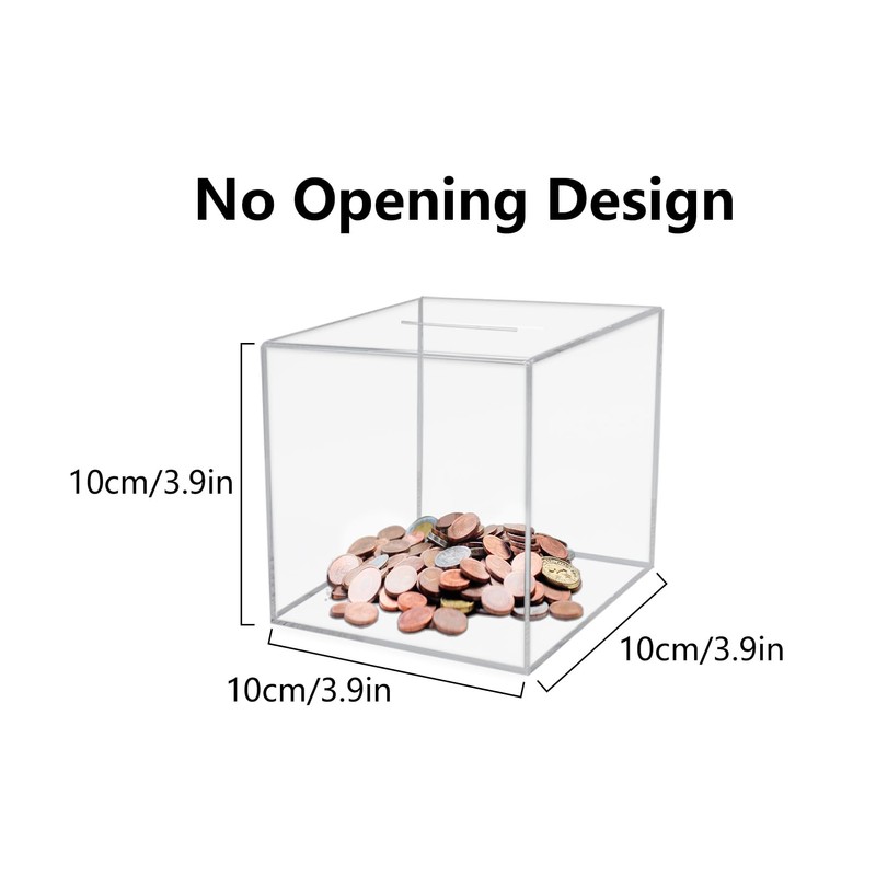 Clear Acrylic Money Box Not to Open 10 x 10