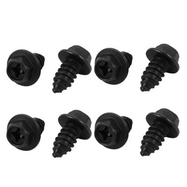 Sourcingmap M8x20mm Iron Zinc Plated Self-Tapping Hex Flange Phillips Drive Blot Screw 8pcs