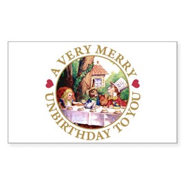 CafePress A Very Merry Unbirthday Rectangle Sticker Rectangle Bumper Sticker Car Decal