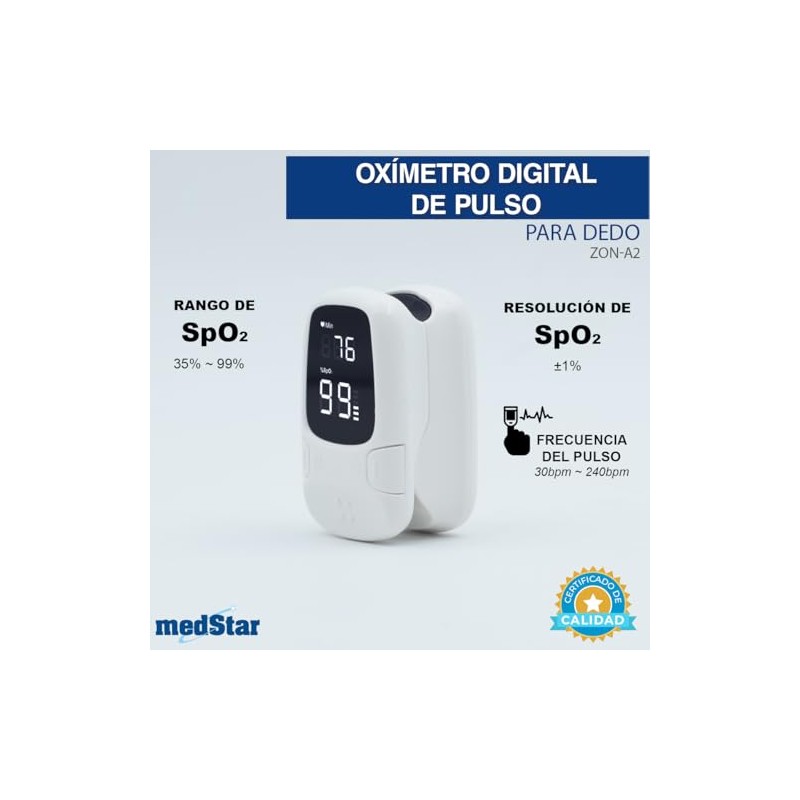 MEDSTAR Oximetro de Pulso para Dedo de Lectura Rápida
