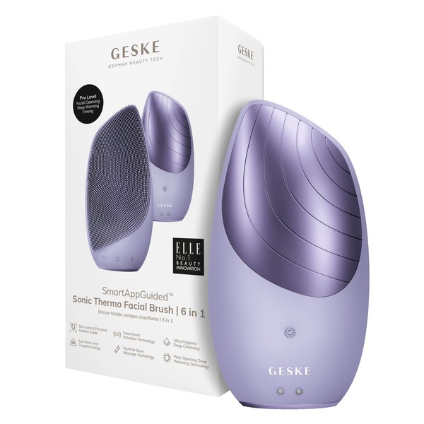 GESKE SmartAppGuided™ Sonic Thermo Facial Brush, 6 in 1, Skin