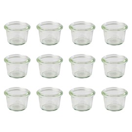 APS 82359 Original 12er Set WECK Gläser 35 ml, 5 cm, H: 3,5 cm, Sturzform ohne Deckel, Einmachglas, Dekoglas, Dessertglas, Vorratsglas, spülmaschinengeeignet, Transparent