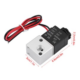 3V1-06 DC 12V / 24V Electromagnetic Air Valve 3-Way 2-Position Electromagnetic Normally Closed Air Valve 1/8 Inch BSP (DC12V)