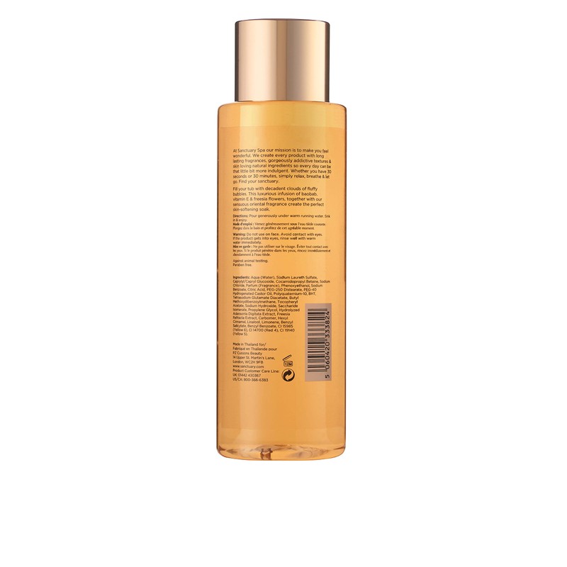 Sanctuary Spa Bubble Bath, Vegan Luxury Bath Float, Cruelty Free,