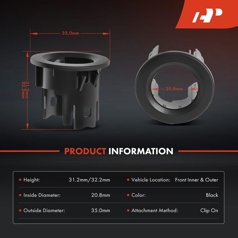 A-Premium 4-PC Front Inner and Outer Parking Assist Sensor Retainer