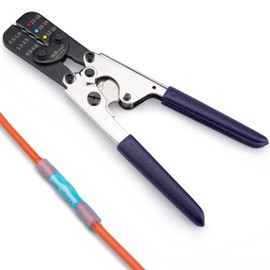 JRready ACT-AD10 Wire Crimping Tool for Heat Shrink Connectors AWG 22-10 - Ratchet Wire Terminal Crimper - Available For Heat Shrink Butt Connectors and Ring Fork Spade Splices