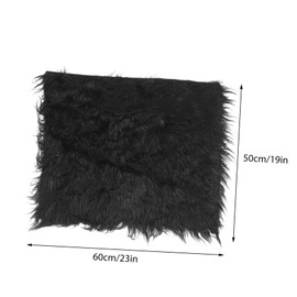 LABRIMP Newborn Photography Mat Soft Black Faux Fur Quilt for Photo Props Comfortable Blanket for DIY Photography and Milestone Moments