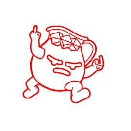 Kool Aid Man Giving the Finger Vinyl Decal (White, 7")