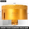 KSEIBI 615305 Diamond Hole Saw, 4-1/8 Inch (105mm) Diamond Core