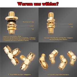 YILIANDUO 30 Type Set SMA Coaxial Adapter Kit SMA to SMA Male Female Converter RF Adapter Plug for WiFi Antenna Goggles FPV Drone Signal Router