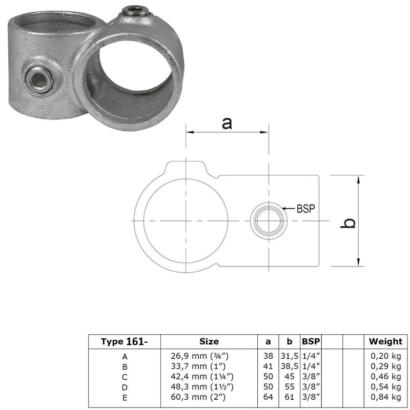 WITTKOWARE Pipe connector made of galvanised malleable cast iron, for