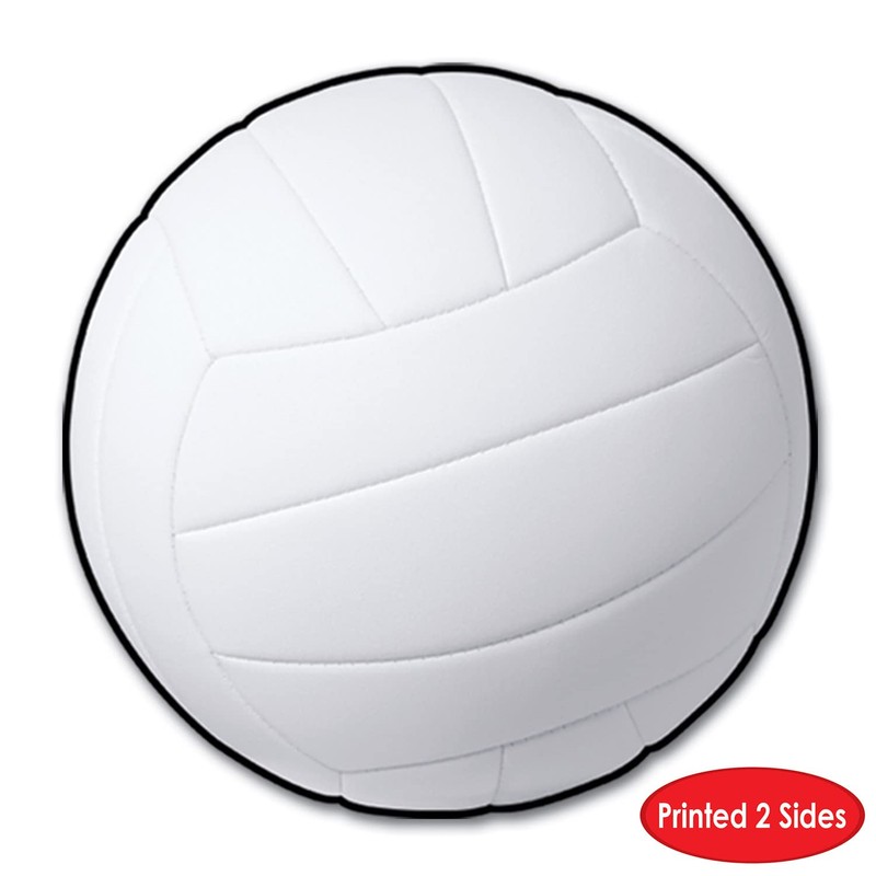 Beistle, 12 Piece Volleyball Cutouts, 13.5'' (White/Black)