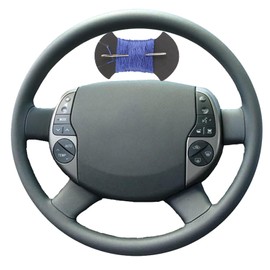 Leather Steering Wheel Cases Car Steering Wrap Stitch Steering Wheel Cover Fit for Toyota Prius 20(XW20) 2004 2005 2006 2007 2008 2009,Blue