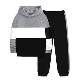 Crazyme Boys Clothes Long Sleeve Hoodie Sweatshirts and Sweatpants Set 2 Piece Fall Winter Teen Clothes Size 11-12