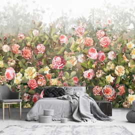 YQWDMX - Large Flower Wall Mural Wallpaper for Living Room Wall Decor (Not Peel and Stick)