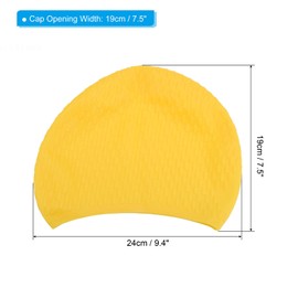 PATIKIL Silicone Swim Caps, 2 Pack Unisex Non-Slip Swimming Caps Bubble Textured Adult Swim Hats Waterproof for Training and Racing, Yellow