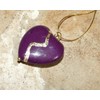 Large 1" Purple Howlite Broken Heart Mended with 23k Gold,