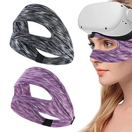 QuickYen 2pcs VR Mask, Eye Mask for Goggles, Protective Eye Mask, Washable Face Mask, Quick Drying, Breathable, Soft Workout Accessories for Men and Women, Compatible with Oculus Quest 2, Meta Quest