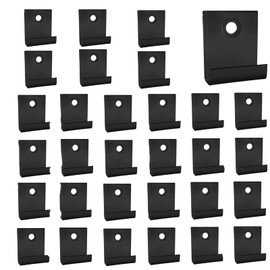 20Pcs Hidden Starter Fastener Board Clip Composite Decking Clips Stainless Steel DIY Hardware (Black)