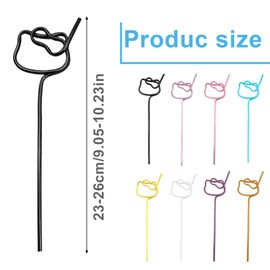 GXGM Colourful Plastic Straws, Curly Shapes Straw, Long Straws, Children, Reusable for Cold Drinks, Cocktail Straws, Party Straws for Birthday Party, Weddings, Pack of 8, bronze