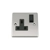 A5 Wall Socket Single 1 Gang - Satin Matt Chrome