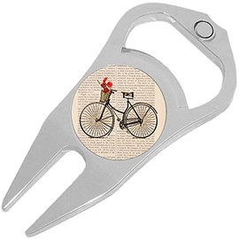 NewCharms Bicycle Flowers Golf Ball Marker Divot Repair Tool Bottle Opener