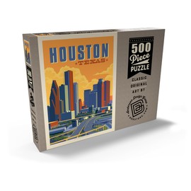 Houston, Texas: Skyline, Vintage Poster - Premium 500 pieces Puzzle - MyPuzzle special collection from Anderson Design Group