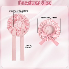 ARWIG 100% Silk Bonnet for Sleeping, Silk Bonnet, Sleep Cap, Bonnet Silk for Long Hair, Curly Hair, Adjustable Wide Band, Silk Cap, Hair (Pink)