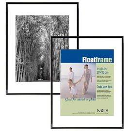 MCS The Original 11x14/8x10 Float and Double-Sided Black ABS Wall-or-Desktop Frame - 11x14