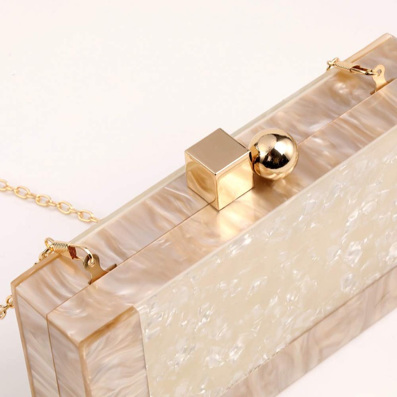 Menurra Women Acrylic Evening Clutch bag Glitter Marble Purse Handbag