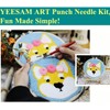 YEESAM ART Punch Needle Kit with Dragonfly and Flower Patterns,