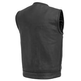 First Mfg Co - Highside - Men's Motorcycle Biker Riding Black Leather Vest - 5X Large - Conceal Carry Pockets