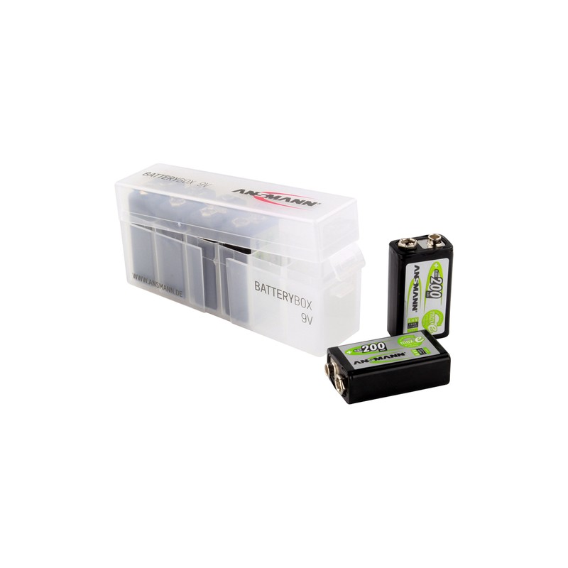 ANSMANN Battery Case for 6x 9V Rechargeable Batteries - Batterybox