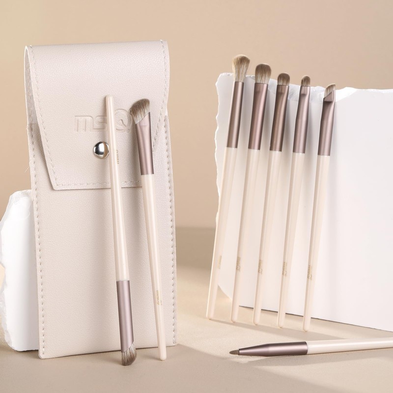 MSQ Eye Shadow Brush, Set of 8, Popular, Mocha Series,