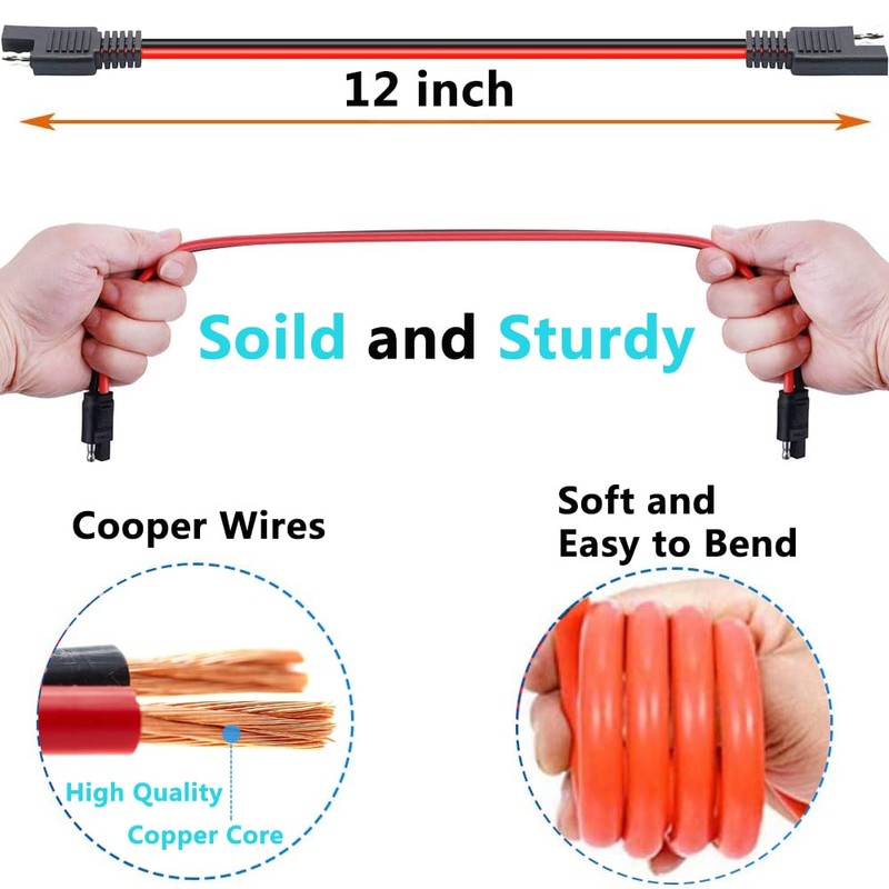 5 Pack 12" 10 Gauge 2 Pin Quick Disconnect Audiopipe