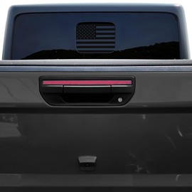 Factory Crafts USA Made Rear Middle Window Vinyl Decal for Jeep Gladiator 2020-2024 Vinyl American Flag Sticker Exterior Automotive Accessories US Flag Decals Matte Black