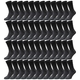 Winterlace 48 Pairs Crew Socks for Men Women Kids, Wholesale Bulk Cotton Basic Sport Sock, Donation