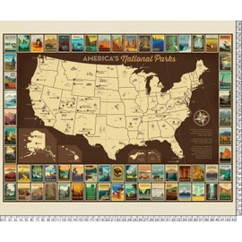 National Parks Poster Fabric Panel - 36"x44"