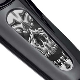 Tricktoppers Premium Peel And Stick Metal Aftermarket Dash Panel Console Insert For Harley Davidson Street Glide 2010-2021 & Road Glide 2010-2021| Grey Skeleton Skull Face