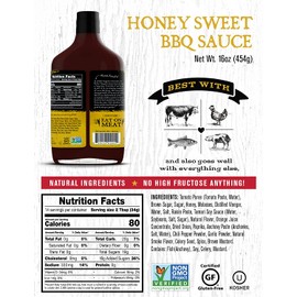 Rufus Teague: Honey Sweet BBQ Sauce Set in Signature Box - 2 (16 oz.) Bottles - Premium BBQ Sauce for Meat and Vegetables - Natural Ingredients - Award-Winning Flavors - Kosher - No Gluten or GMO