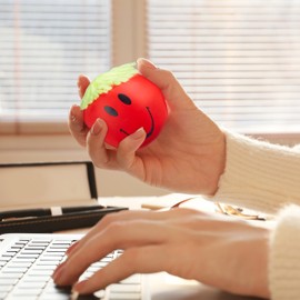 Relaxdays Stressball 6 cm, 12er Set, Grimasse/Haare, Antistressball knetbar für Kinder, Erwachsene, Knautschball, bunt