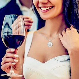 AGVANA Sterling Silver July Birth Flower Lotus Pendant Necklace for Women Mother of Pearl Jewelry Anniversary Birthday Gifts for Women Mom Wife Her