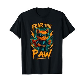 Street Cat Hero – Claws Out Power Up Superhero Design T-Shirt
