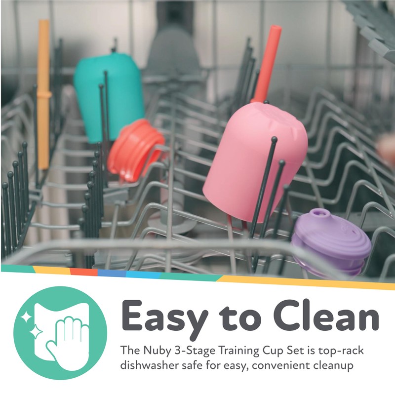 Nuby First Training Cup Set - Silicone Tumbler with Spout