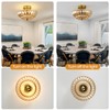 JOI0JES Gold Ceiling Light Fixture, 3-Light Bedroom Semi Flush Mount
