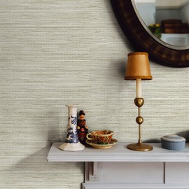 JiffDiff Grasscloth Wallpaper Peel and Stick Cream Grassweave Peel & Stick Wallpaper Textured Wallpaper Contact Paper 17.3"x118"